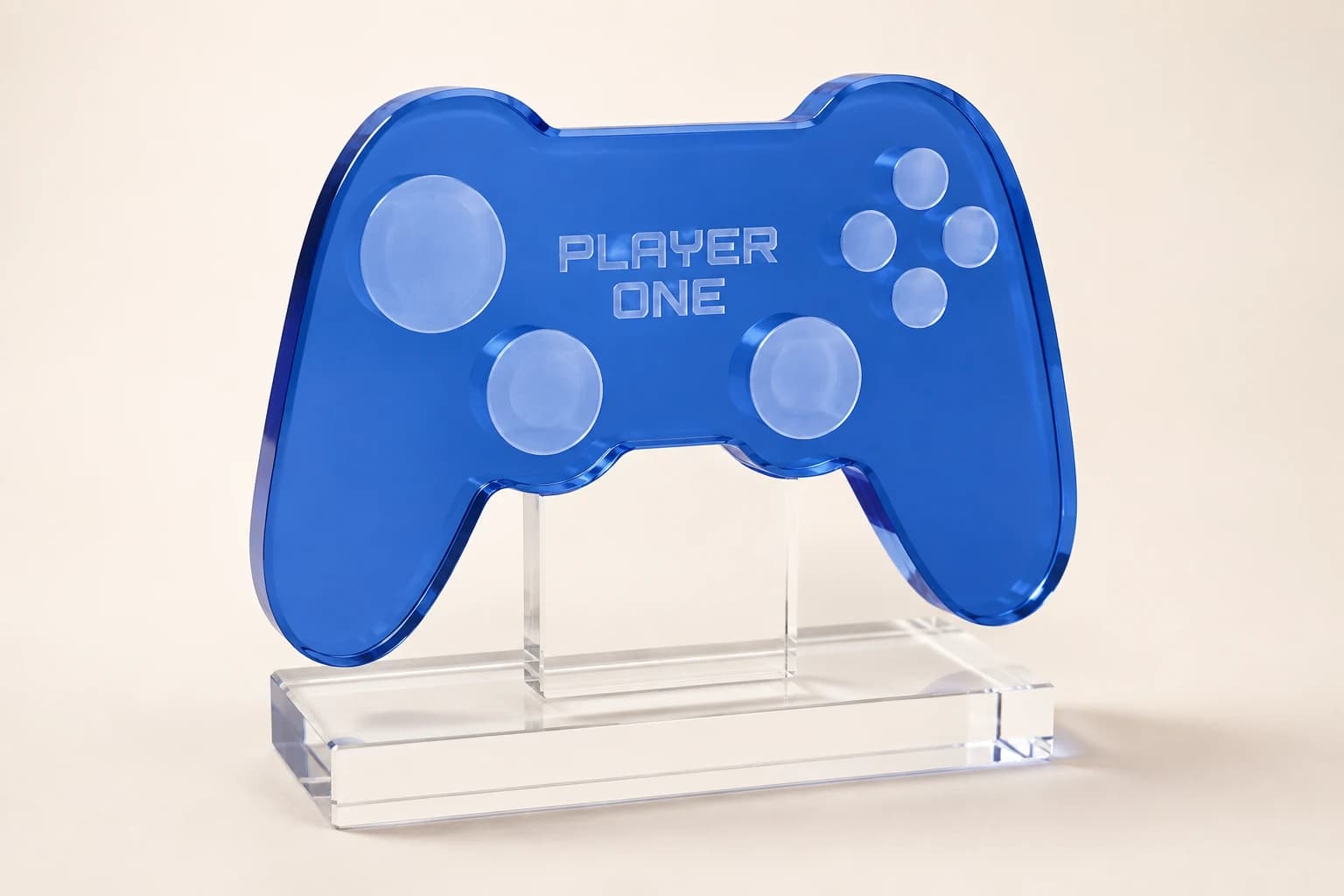 Controller Motif Acrylic Award design concept in clear or colored acrylic