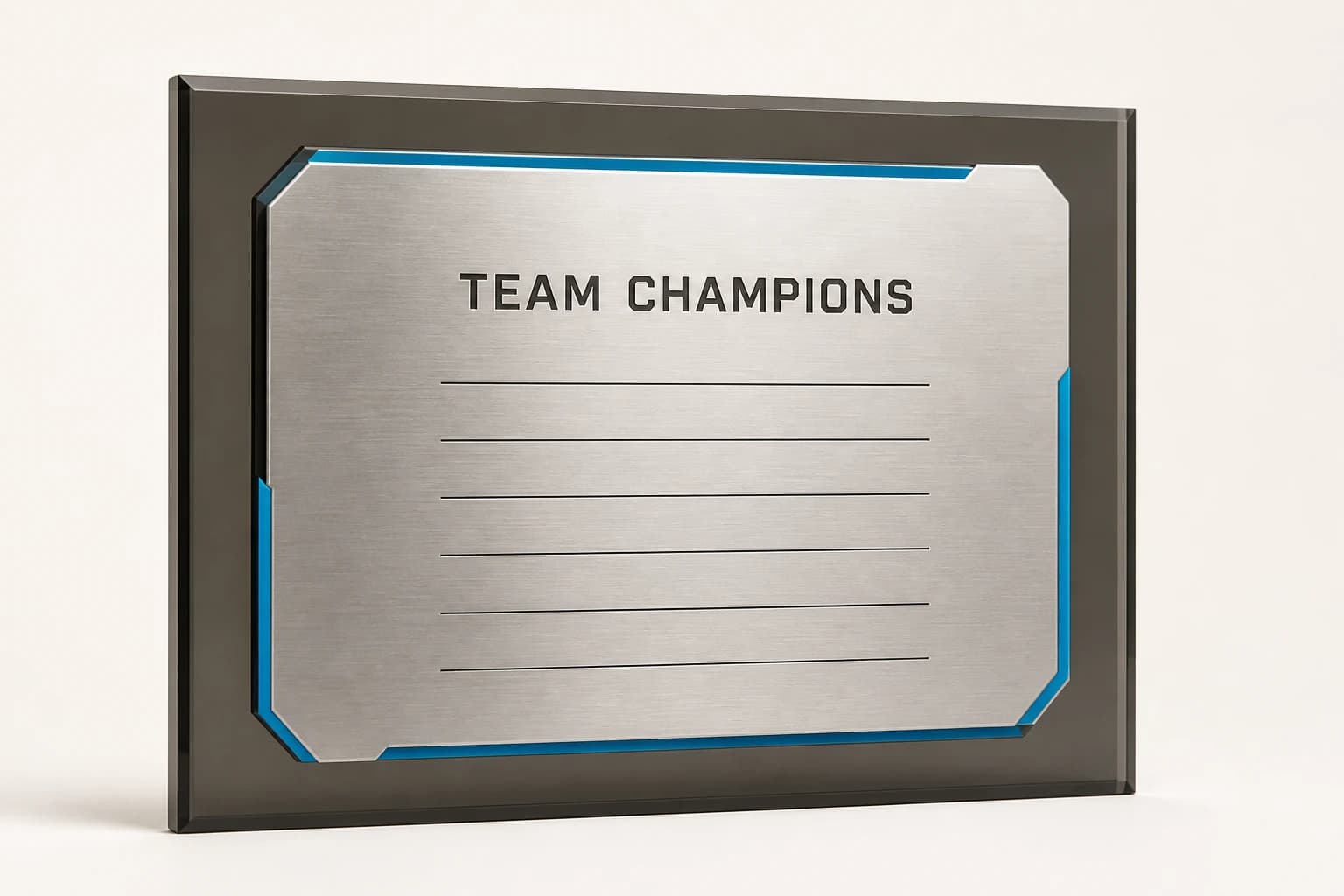 Esports Team Championship Plaque design concept in walnut or acrylic with metal plate