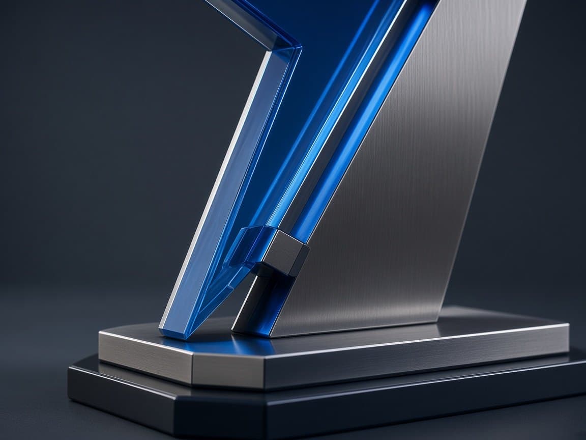 Esports Championship Trophy design concept, close-up of the materials